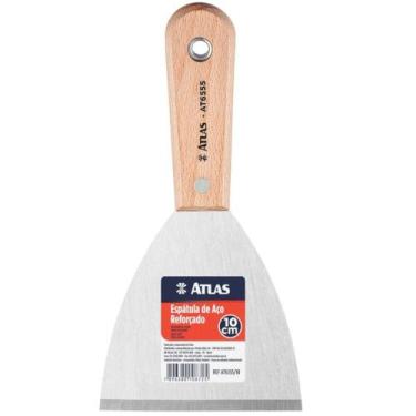 Imagem de Espátula de Aço Reforçado com Cabo de Madeira 100mm At6555-10 Pincéis 