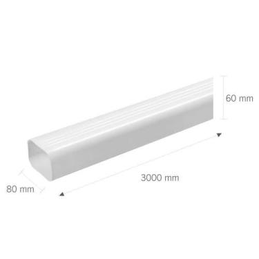 Imagem de Tubo Condutor De Calha De 3m Branco Com 80x60mm - Astra Tubo Condutor 