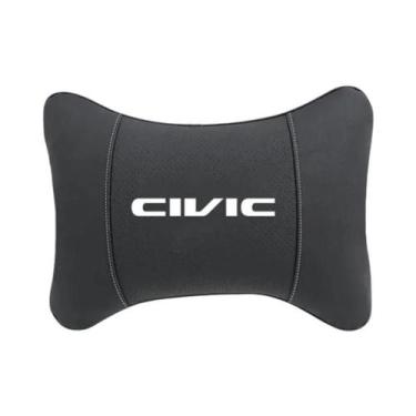 Imagem de Almofada De Pescoço E Apoio Lombar De Couro Para Assento De Carro, Par