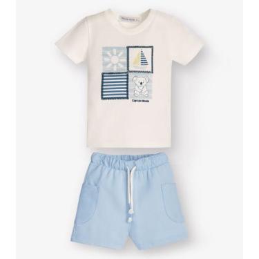 Imagem de Conjunto Camiseta com Bermuda Masculino Trick Nick Bege, 2, Bege