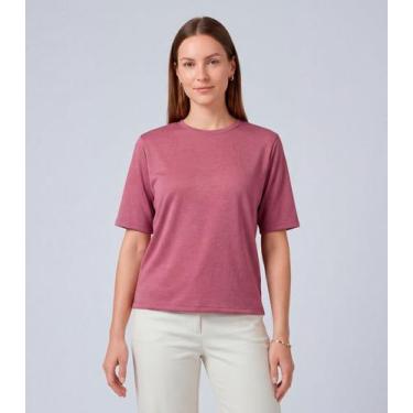 Imagem de Blusa Feminina 100% Poliéster Básica Infinita Cor Rosa, P, Rosa