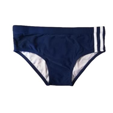 Imagem de Sunga Infantil Listrada Azul Marinho & Branca 10 Anos - Basic +