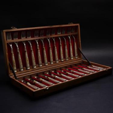 Imagem de Conjunto de Talheres Ouro e Prata - 24 peças - SG Facas Artesanais