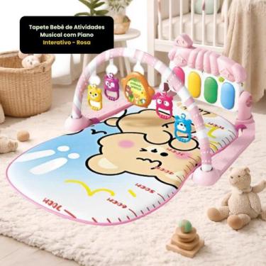 Imagem de Tapete de Atividades Bebê Musical c/ Piano Interativo Rosa - DDG
