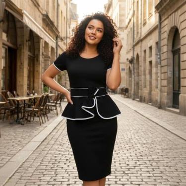 Imagem de Vestido Evangélico Midi Tubinho Roupas Femininas Cristã Oferta Barato 