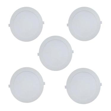 Imagem de Kit 5 Painéis Plafon de Embutir Modaza Polipropileno Redondo 18W, Bran
