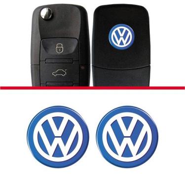 Imagem de 2 Emblemas Adesivos Chave Canivete Logo Vw Azul 14 Mm - Teu Adesivo, a