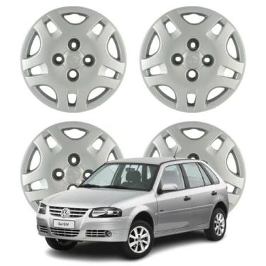 Imagem de Jogo Calota Aro 13 VW Gol G4 2007-2011 Cubo Alto Prata - Grid Calotas