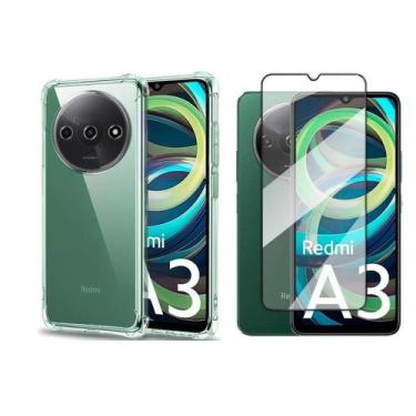 Imagem de Capa Capinha Case Anti Impacto + Pelicula vidro 3D Redmi A3 - KRAMAC