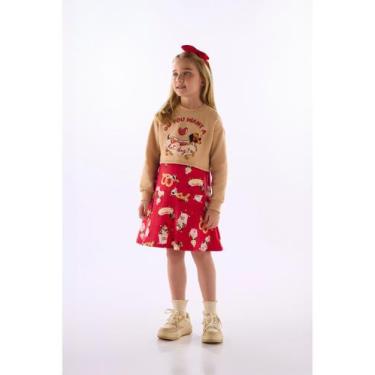 Imagem de Conjunto Hot Dog Blusão e Vestido Quimby, Marrom