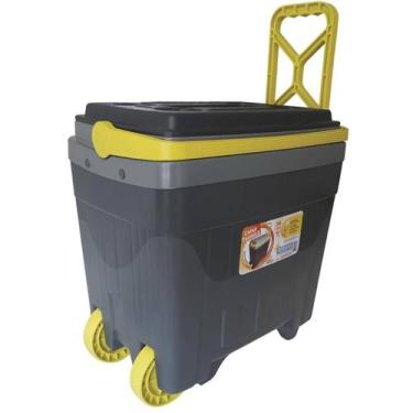 Imagem de Cooler Caixa Térmica 34 Litros Com Rodas, Alças Perfeita para Lanches,