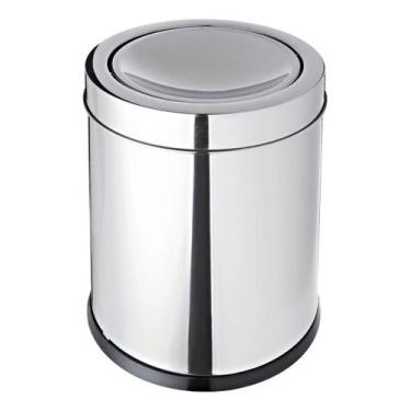 Imagem de Lixeira Banheiro 5,4l Prata Inox 28x21x21cm Basculante - Brinox