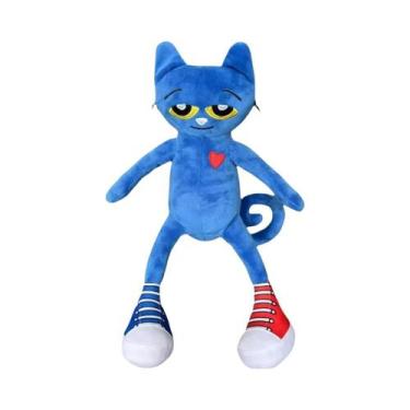 Imagem de Brinquedo De Pelúcia Gato Pete Sorridente Azul De Desenho Animado 30cm