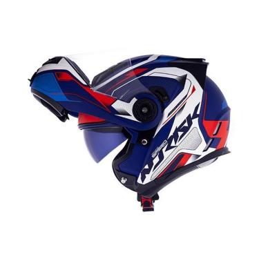Imagem de Capacete Norisk Escamoteável FF345 Route Speedmax Azul Branco e Vermelho Fosco Robocop...