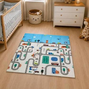 Imagem de Tapete Infantil Atividades Dobrável 120x120cm Espessura 8mm - Tapetes 