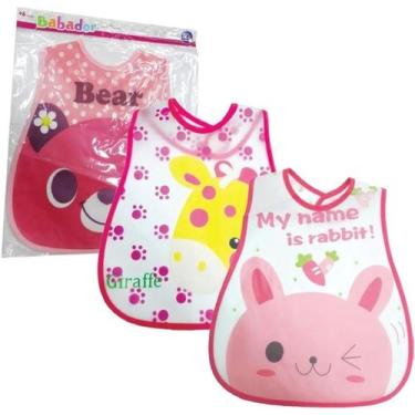 Imagem de Babador Para Bebê De Vinil Azul e Rosa Lavável Infantil - Pais e Filho