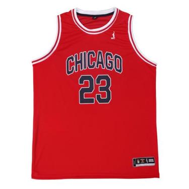 Imagem de Regata Basquete Masculina Plus Size M10 Classic Chicago, Vermelho, G1