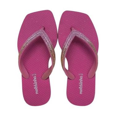 Imagem de Chinelo De Dedo Infantil Menina Facil Calce Macio Molekinha, Rosa, Ros