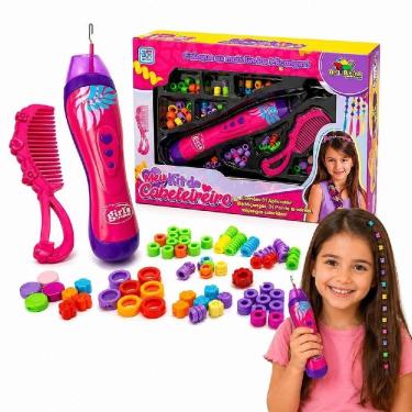 Imagem de Kit Beleza Infantil Cabeleireiro para Fazer Tererê no Cabelo com Miçangas Coloridas Yeet