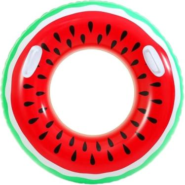Imagem de Boia Melancia Infantil Piscina Praia Bebê Bote Inflável Cintura para Crianças (90CM)