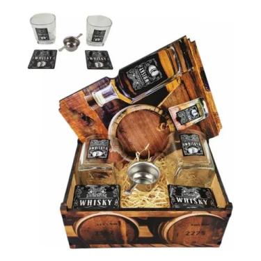 Imagem de Kit Whisky Presente Caixa + 2 Copos + Dosador + Porta Copos - Lapis e 