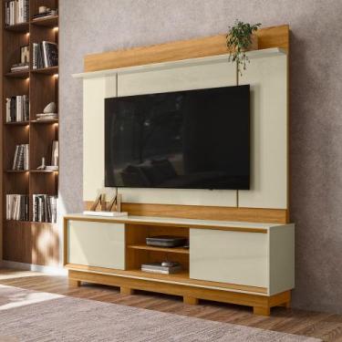 Imagem de Painel Rack de TV Siena Moderno 183,5cm com Pés Linha Eras Madetec - M