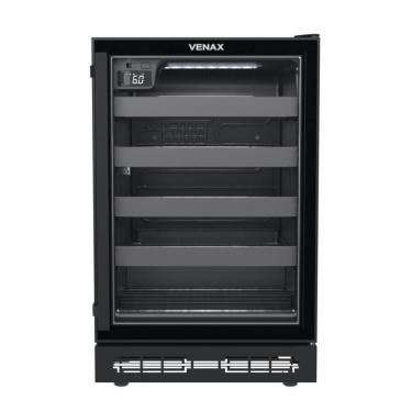 Imagem de Adega de Embutir Venax Cave-in 100 para 24 Garrafas Porta de Vidro Preto Fosco 220V