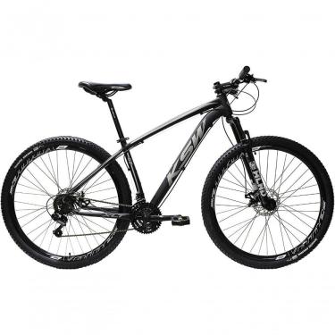 Imagem de Bicicleta Aro 29 Ksw 24v Shimano Mountain Bike Quadro Alumínio 21 Marchas Preto Prata KSW