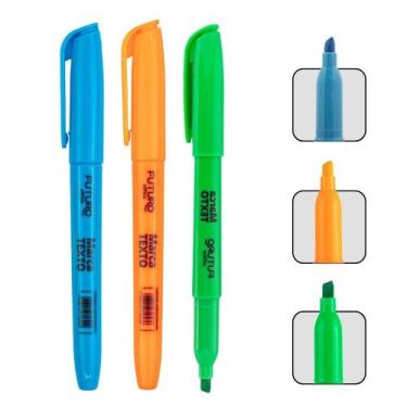 Imagem de Kit Com 3 Marca Texto Cores Mescladas Para Uso Diário Anotações e Orga