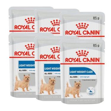 Imagem de Combo 6 Sachês Ração Úmida Royal Canin Cães Adultos Light Weight Care 
