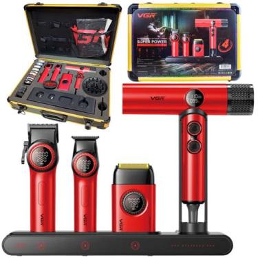 Imagem de Combo VGR Super Power Stepless 4 In 1 Com Máquinas De Corte Acabamento
