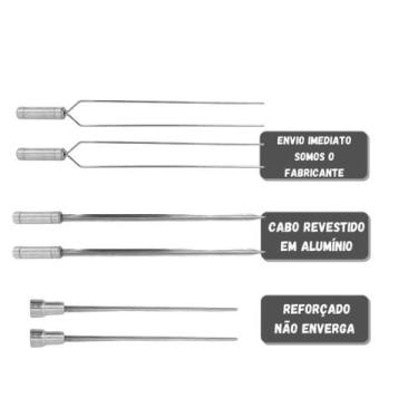 Imagem de 6x Espetos Churrasco Inox Espada/Coração/Duplo Lâmina 40c - INOX LAURI