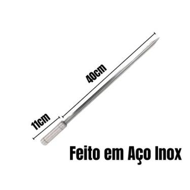 Imagem de 5x Espeto Espada Inox 40cm Cabo Revestido Alumínio Churrasc - LAURINDO