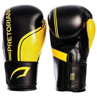 Imagem de Luva de Boxe e Muay Thai First FX1 Pretorian, Preto, Amarelo, 10 Oz