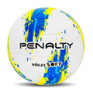 Imagem de Bola de Vôlei Penalty Soft XXIII Branco, Azul e Amarelo, UN