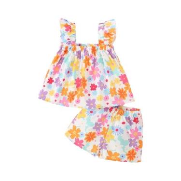 Imagem de Conjunto De Roupas De Verão Para Bebê Menina Com Estampa De Flores Col