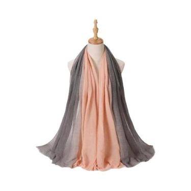Imagem de Lenço Hijab Com Efeito Tie-Dye E Degradê Para Mulheres Muçulmanas, Tur
