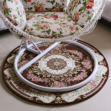 Imagem de Tapetes redondos, tapetes antiderrapantes para absorção de água, tapete de chão para quarto, manta luxuosa para sala de estar, mesa de chá, tapete, 90 cm de diâmetro