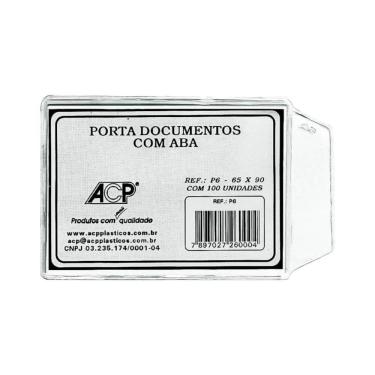 Imagem de Porta Documentos Com Aba Acp 65X90Mm P-6 C/100
