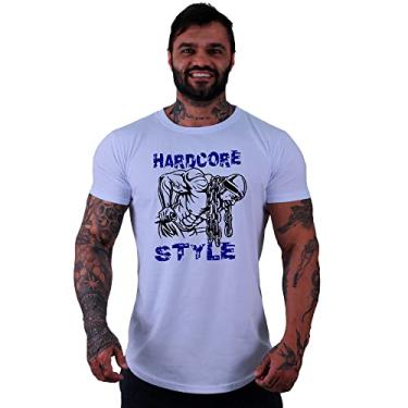 Imagem de Camiseta Masculina LongLine MXD Conceito Slim Cores e Estampas Casuais (G, Branco Hardcore)