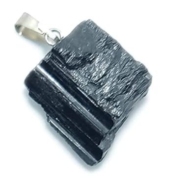 Imagem de Pingente Turmalina Negra Bruta Natural + Cordão + Brinde
