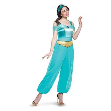 Imagem de Disney Fantasia feminina Jasmine Deluxe para adultos, turquesa, Turquesa, XL (18-20)