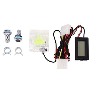 Imagem de [Kit] Medidor de Fluxo de 3 Vias PC Termômetro Digital Indicador G1/4 Kit de de Arrefecimento de Água com Fonte de Alimentação de 4 pinos