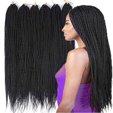 Imagem de 6 pacotes 35,5 cm 45,7 cm 61 cm tranças senegalesas de crochê torcido pequeno Havana Mambo crochê trançado penteados 2S torções senegalesas penteados para mulheres negras 30 fios/pacote 24 cores (35,5