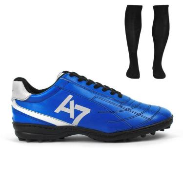 Imagem de Chuteira Society Masculina Solado Costurado de Borracha Conforto + Meião