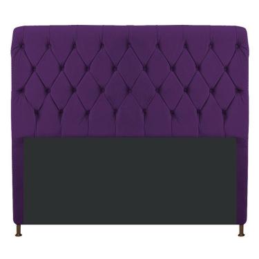 Imagem de Cabeceira Cristal 195 Cm King Size Com Capitonê Suede Roxo