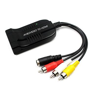 Imagem de Adaptador conversor 3RCA AV CVBS Composite & S-Video R/L Audio para HDMI suporta 720P/1080P para PS2 PS3 NES SNES Nintendo 64 HDTV