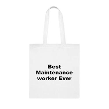 Imagem de Bolsa Tote Worker Worker, Best Maintenance Worker Ever Bag, Presente para trabalhador de manutenção, Bolsa de ombro para trabalhador de manutenção, Bolsas reutilizáveis para trabalhador de manutenção, Ideia de de Natal, Branco