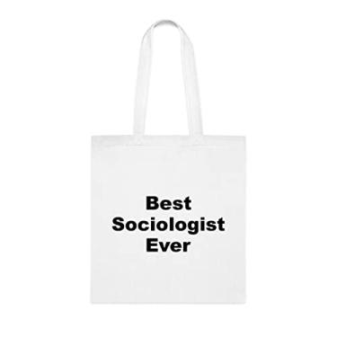 Imagem de Bolsa tote sociólogo, bolsa Best Sociologist Ever Tote bag, presente sociólogo, presente para sociólogo, bolsa de ombro sociólogo, bolsa de ombro sociólogo, bolsa reutilizável sociólogo, ideia de de Natal, Branco