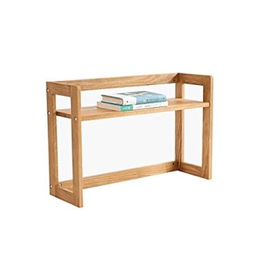 Imagem de YUHUAWF Estante estante estante de livros rack de armazenamento de madeira escritório rack de arquivos de mesa rack de exibição doméstico pequena estante pequena estante de 48 cm de altura para sala de estar escritório doméstico (cor: a)